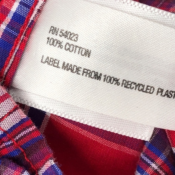 Gap Fitted Boyfriend Red Plaid Shirt Ruffle MP - Picture 6 of 7